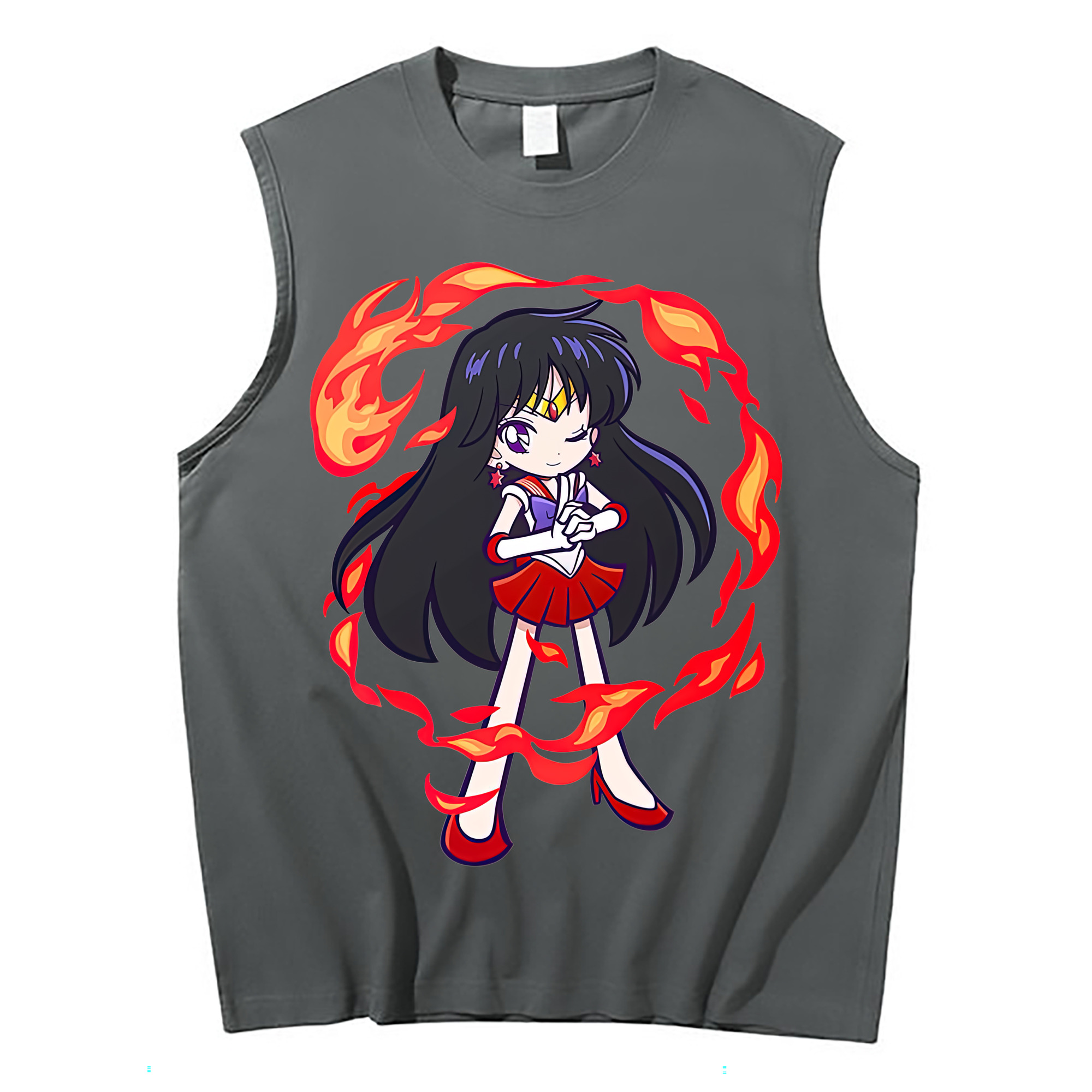 （画像用） 美少女戦士セーラームーン 火野レイ ひの レイ Sailor Moon Hino Rei （セーラーマーズ,Sailor Mars） コットン100％タンクトップ（フロントプリント）